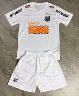 2026 New Men and Women Kid 2 Piece Set Streetwear Santos Print Short Sleeve T Shirt and Shorts Summer Football Tracksuit
