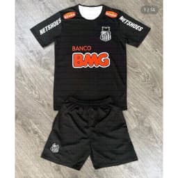 2026 New Men and Women Kid 2 Piece Set Streetwear Santos Print Short Sleeve T Shirt and Shorts Summer Football Tracksuit