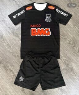 2026 New Men and Women Kid 2 Piece Set Streetwear Santos Print Short Sleeve T Shirt and Shorts Summer Football Tracksuit