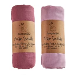 Kangobaby New Design 2pcs Set Double Layers 100% Cotton Newborn Baby Muslin Swaddle Blanket