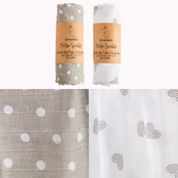 Kangobaby New Design 2pcs Set Double Layers 100% Cotton Newborn Baby Muslin Swaddle Blanket