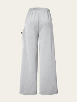 Girls' fashion casual trousers, girls' spring, summer, autumn and winter loose straight-leg pants with a kitten pocket design
