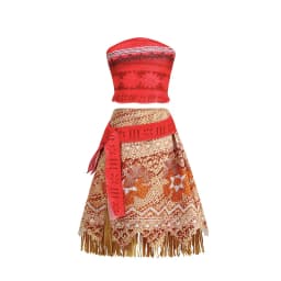 Girls Moana Princess Dress for Kids Carnival Cosplay Vaiana Costume Children Birthday Party Headwear Necklace Flower Clothes Set