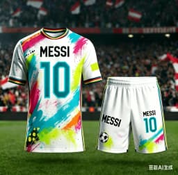 2026 New Football Training Suit Set Size 10 # Messi # Adult/children's Plus Size Quick Drying Short Sleeved Shorts Set Gift