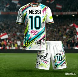2026 New Football Training Suit Set Size 10 # Messi # Adult/children's Plus Size Quick Drying Short Sleeved Shorts Set Gift
