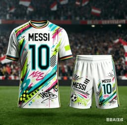 2026 New Football Training Suit Set Size 10 # Messi # Adult/children's Plus Size Quick Drying Short Sleeved Shorts Set Gift