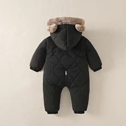 0-3 Years Baby Onesies Autumn and Winter Fleece Warm Cotton Clothes Newborn Clothes Baby Solid Color Hooded Crawling Suit Baby