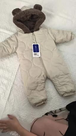 0-3 Years Baby Onesies Autumn and Winter Fleece Warm Cotton Clothes Newborn Clothes Baby Solid Color Hooded Crawling Suit Baby