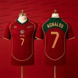 2026 Ronaldo 7 Portugal Commemorative Soccer Jersey Men Short Sleeve 2003-Signature Football Fan Uniform Streetwear Kid Shirt