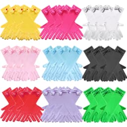 Wholesale 10pairs/lot Princess Girls Long Gloves Finger Set for Birthday Party Wedding Elsa Anna Belle Sofia  Accessories Mitten
