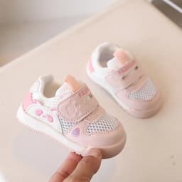 Breathable Hollow Out Mesh Toddler Shoes Soft Bottom Panda Design Girls Walking Sandals Summer New Style Toddler Girl Shoes