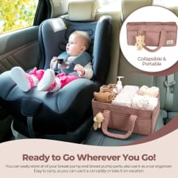 Baby Diaper Caddy Organizer for Changing Table, Plush Diaper Stackers & Caddies Diaper Bag with Teddy Bear,Diaper Storage Basket