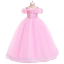 Girls New Year Blue Long Dress for Kids Christmas Birthday Party Dresses Butterfly Cinderella Cosplay Costumes Chidren Outfits