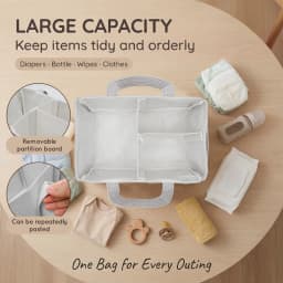 Portable Baby Diaper Caddy Organizer Soft Corduroy Storage Basket with Handle Foldable Multi-pocket Newborn Nappy Toy Organizer