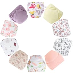 10 Pcs Reusable Baby Training Pants Washable Kids Cloth Diaper Nappies Changing Underwear Infant Toddler Potty Training Panties