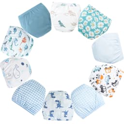 10 Pcs Reusable Baby Training Pants Washable Kids Cloth Diaper Nappies Changing Underwear Infant Toddler Potty Training Panties