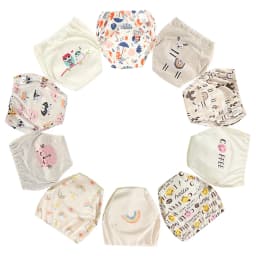 10 Pcs Reusable Baby Training Pants Washable Kids Cloth Diaper Nappies Changing Underwear Infant Toddler Potty Training Panties