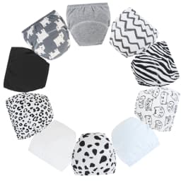 10 Pcs Reusable Baby Training Pants Washable Kids Cloth Diaper Nappies Changing Underwear Infant Toddler Potty Training Panties