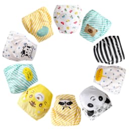 10 Pcs Reusable Baby Training Pants Washable Kids Cloth Diaper Nappies Changing Underwear Infant Toddler Potty Training Panties
