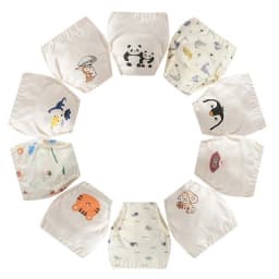 10 Pcs Reusable Baby Training Pants Washable Kids Cloth Diaper Nappies Changing Underwear Infant Toddler Potty Training Panties