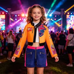 Girls Street Style Cosplay Set Cropped Jacket Denim Shorts Kids Outfit for Halloween Carnival Birthday Theme Party Dress-Up