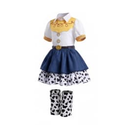 2026 Cool Girl Western Cowgirl Suit Double Layer Cow Print Skirt With Leg Warmers Kid Toy Party Movie Costume Fancy Jessie Dress