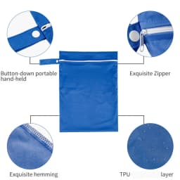 BIAI 2PCS PUL Solid Color Waterproof Wet Bag Resuable Diaper Bag Washable Sanitary Napkin Storage Bag for Swimsuits Wet Clothes