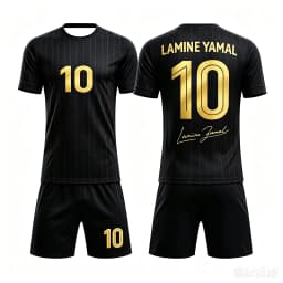 Summer # 19 Yamal AI Personality Edition Striped Striped Football Shirt Set Adult Children Fashion Casual Outdoor Sports Set