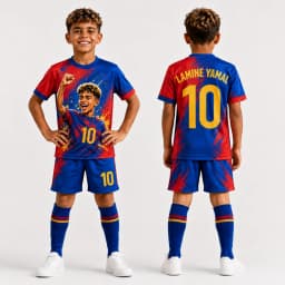 Summer # 19 Yamal AI Personality Edition Striped Striped Football Shirt Set Adult Children Fashion Casual Outdoor Sports Set