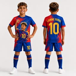 Summer # 19 Yamal AI Personality Edition Striped Striped Football Shirt Set Adult Children Fashion Casual Outdoor Sports Set