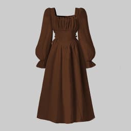 2025 Autumn New Princess Dress Solid Color White Square Collar Ruffled Long Sleeve A-Line Dress For Girls 8-12 Years Party Set