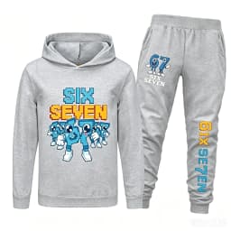 Six Seven Kids Clothes Set Cartoon Steal A Brainrot  Boys Girls Hoodie+Pants 2pcs Set Toddler  Tracksuit Children Outfits