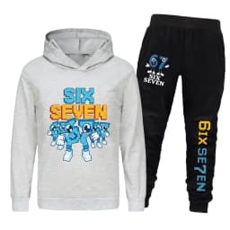Six Seven Kids Clothes Set Cartoon Steal A Brainrot  Boys Girls Hoodie+Pants 2pcs Set Toddler  Tracksuit Children Outfits