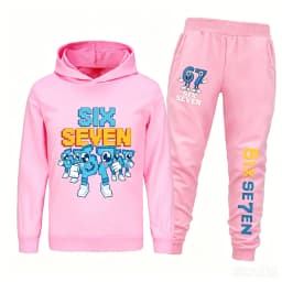 Six Seven Kids Clothes Set Cartoon Steal A Brainrot  Boys Girls Hoodie+Pants 2pcs Set Toddler  Tracksuit Children Outfits
