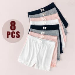 8 PCS Baby Toddler Leggings Girls Kids Tights Suitable for Spring and Summer Children's Anti Slip Bow Lace Leggings Simple and C