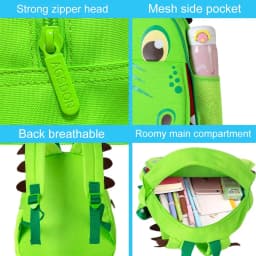 3PCS Toddler Backpack and Lunch Box for Boys, 12" Dinosaur Preschool Kids Bookbag, Cute Animal Kindergarten Schoolbag