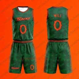 Vineland Thorns Basketball Jersey Set GOAT Movie Will 0 Green Camo Uniform Mesh Shorts Shirt Sportswear