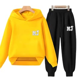 Children's Hoodie+Pants Suit Black 3-12 Years Girl Sweatshirt Sets Boys Pants Suits Michael Jackson Printing Autumn Clothing