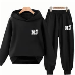 Children's Hoodie+Pants Suit Black 3-12 Years Girl Sweatshirt Sets Boys Pants Suits Michael Jackson Printing Autumn Clothing