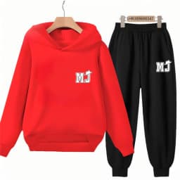 Children's Hoodie+Pants Suit Black 3-12 Years Girl Sweatshirt Sets Boys Pants Suits Michael Jackson Printing Autumn Clothing
