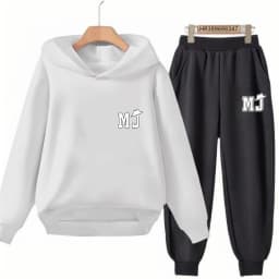 Children's Hoodie+Pants Suit Black 3-12 Years Girl Sweatshirt Sets Boys Pants Suits Michael Jackson Printing Autumn Clothing