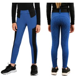 Kids Boys Girls Equestrian Training Performance Pants Horse Riding Trousers Anti-slip Full Seat Breeches Leggings with Pockets