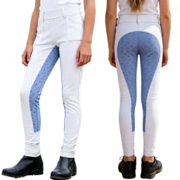 Kids Boys Girls Equestrian Training Performance Pants Horse Riding Trousers Anti-slip Full Seat Breeches Leggings with Pockets