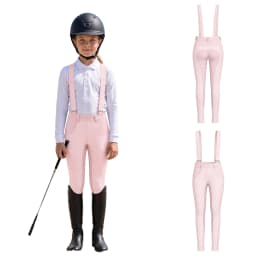 Kids Boys Girls Equestrian Training Performance Pants Horse Riding Trousers Anti-slip Full Seat Breeches Leggings with Pockets