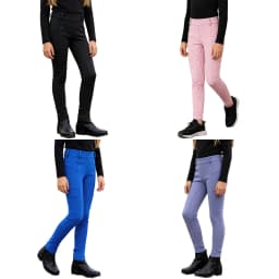 Kids Boys Girls Equestrian Training Performance Pants Horse Riding Trousers Anti-slip Full Seat Breeches Leggings with Pockets