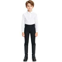Kids Boys Girls Equestrian Training Performance Pants Horse Riding Trousers Anti-slip Full Seat Breeches Leggings with Pockets