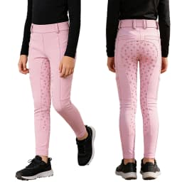 Kids Boys Girls Equestrian Training Performance Pants Horse Riding Trousers Anti-slip Full Seat Breeches Leggings with Pockets