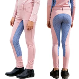 Kids Boys Girls Equestrian Training Performance Pants Horse Riding Trousers Anti-slip Full Seat Breeches Leggings with Pockets