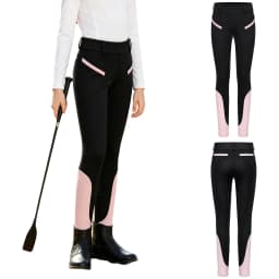 Kids Boys Girls Equestrian Training Performance Pants Horse Riding Trousers Anti-slip Full Seat Breeches Leggings with Pockets