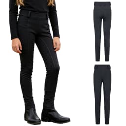 Kids Boys Girls Equestrian Training Performance Pants Horse Riding Trousers Anti-slip Full Seat Breeches Leggings with Pockets